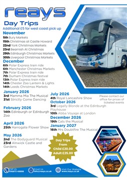 Take a look at our day trips up until January 2027