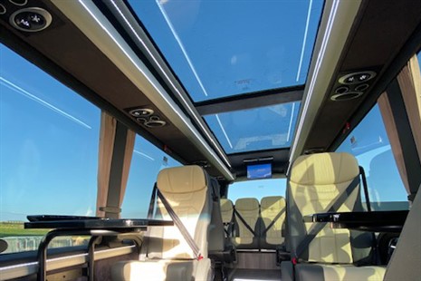 Panoramic Roof of 12 Seater Mercedes Sprinter Mini Coach