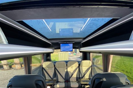 Interior Luggage Rack of 2020 12 Seater VIP Mini Coach with Tables